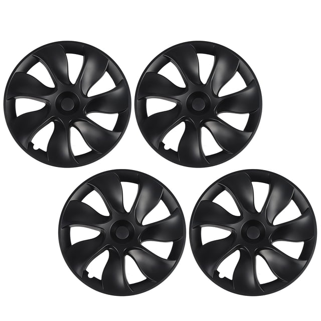 Protecteur de Jante de Roue, 4pcs Hubcaps Mat Noir Roue Hubcap Jante Couvercle de Roue Hubcap Qualité, Vous Pouvez Faire Confiance