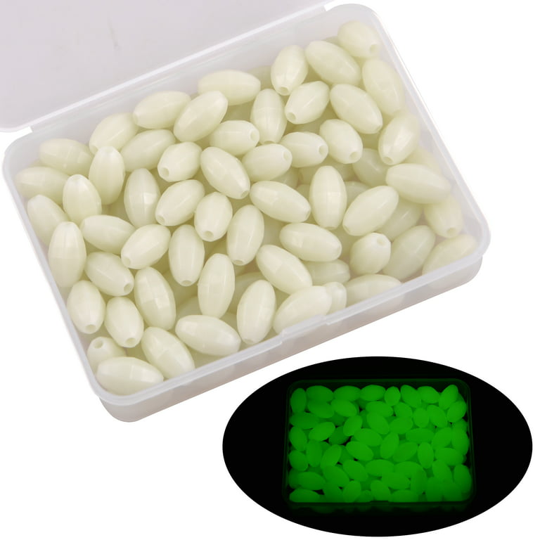 Luminous Glow Fishing Beads 100pcs/box Plastic Oval Egg Bead Glow