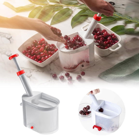 Juicer Cherry Pitter - Quick and Efficient Tool for Removing from Large Batches of Cherries - Kitchen Gadget for Cooking and Baking