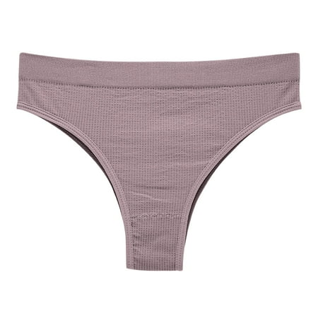 

Wotryit Womens Underwear Women s Seamless Large Sports Solid Mid Waist Tback Women s Underwear For European Panties for Women Grey XL