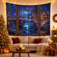 thumbnail image 3 of Magical Night Viewed With Through Wooden Window Twenty, Mystical Fantasy for Space Lovers, Galaxy Room Decor, Christmas Gift, Tapestry Wall Hanging for Bedroom and Dorm, 3 of 7