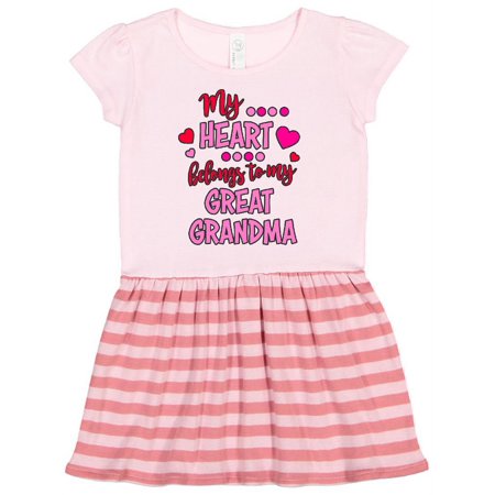 

Inktastic My Heart Belongs to my Great Grandma Gift Toddler Girl Dress