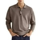 thumbnail image 2 of Top informal para hombre, cuello vuelto, botón frontal, manga larga, transpirable, Top de ajuste informal para hombre para otoño, 2 of 6