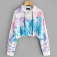thumbnail image 4 of Pink Women's Long Sleeve T-shirt, Fashion O Neck Colorful Hoodie Drawstring Sweatershirt Top XL, 4 of 6