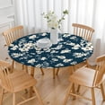 thumbnail image 3 of Pioneer Flower Floral Print Pattern Round Fitted Tablecloth with Elastic Edge,Dining Table Cover Waterproof,Outdoor Round Tablecloth for Camping,Dining,Indoor and Outdoor, 3 of 7