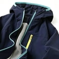 thumbnail image 3 of BCSIOAOI Girls Sweater,Hooded Elastic Cuffs Zipper Windproof Outdoor Jacket with Pockets Navy 11-12 Years, 3 of 7