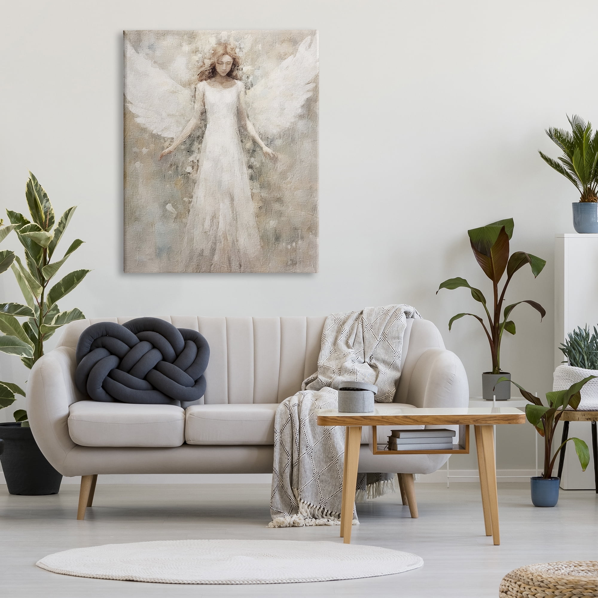 Stupell Industries Soft Abstract Angel Abstract Painting Gallery Wrapped Canvas Art Print Wall Art, 36 x 48