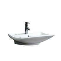 Fine Fixtures Vitreous China Beveled Rectangle White Vessel Sink
