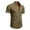 Army Green, variant on WIZUTIZ Men's Casual Shirt Solid Color Turndown Collar Contrast Piping Button Front Short Sleeve Breathable Fabric Regular Fit Summer