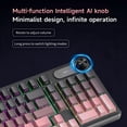 thumbnail image 5 of Rechale Gaming Keyboard, Wired Mechanical-Feel Keyboard, Quiet Response RGB Backlit Keyboard, 98-Key Compact, Side-Printed PBT Keycap, Multi-Function Knob, 19-Key Anti-Ghosting for PC/Mac, Black Pink, 5 of 7