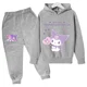 thumbnail image 3 of Chándal informal divertido de Hello Kitty para niños, sudaderas con capucha Kuromi para niños, conjuntos de 2 piezas, pantalones largos, trajes para niñas bebés, chándal deportivo, 3 of 5