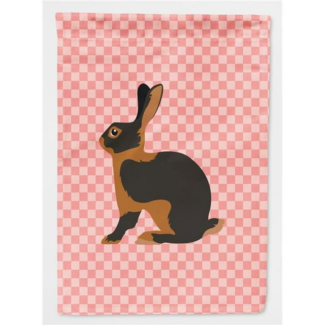 Carolines Treasures BB7963CHF Tan Rabbit Pink Check Canvas House Flag