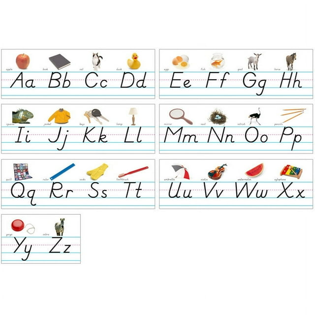 Jeu de Tableaux d'Affichage de Lignes d'Alphabet Manuscrites Photo et Moderne