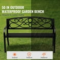 thumbnail image 2 of CAFORKP Heavy Duty 50" Park Bench - 550LB Capacity Metal Outdoor Garden Seating, 2 of 7