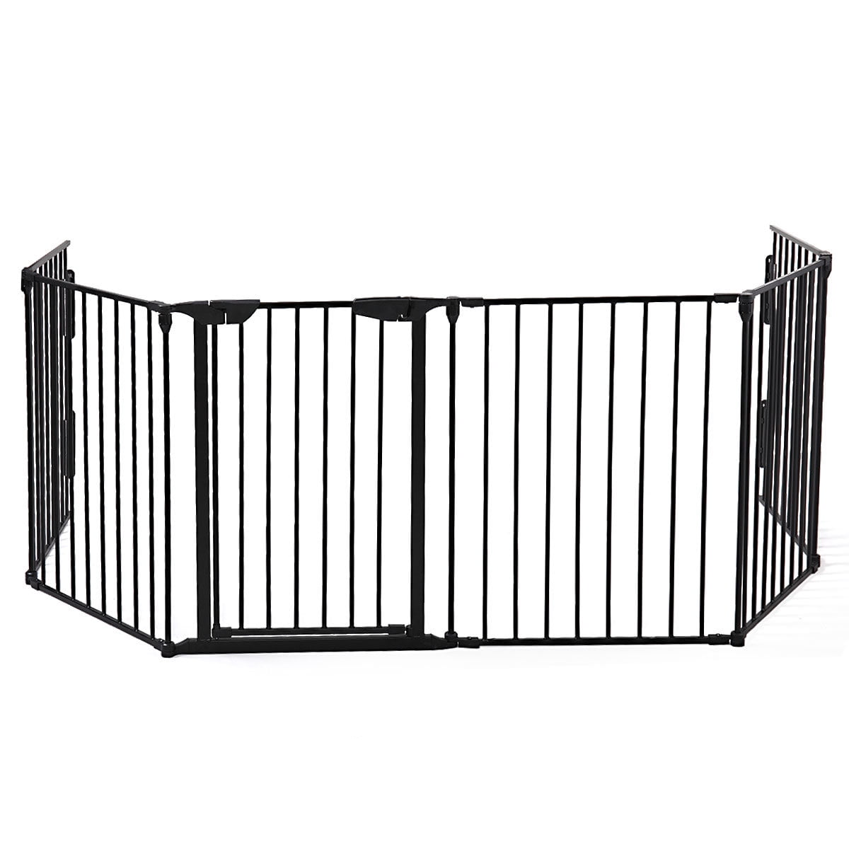 Metal Baby Playpen Fireplace Safety Fence; Extra Wide Barrier Gate for
