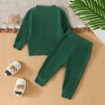 thumbnail image 4 of Toddler Cute Outfits Boys Girls Long Sleeve Ribbed Solid Color Tops Pants 2Pcs Clothes Baby Winter Clothing Set Green 80, 4 of 4