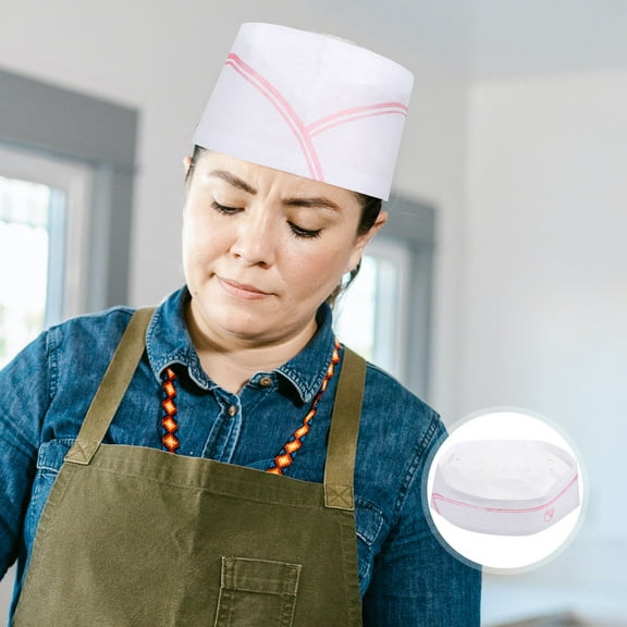 SOPOTUTU Disposable Chef Hat White Paper Kitchen Use Breathable Comfortable