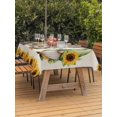 thumbnail image 3 of Outdoor Tablecloth with Umbrella Hole for Patio/Picnic/Party/Camping, Sunflowers Gnomes Waterproof Table Cloth Rectangle Table Cover Washable, Rustic Summer Botanical Budding Flowers (54"x 80"), 3 of 8