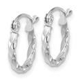 thumbnail image 2 of Auriga Fine Jewelry 10K White Gold Twist Polished Hoop Earrings for Women, 2 of 5