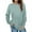Light Blue, variant on Tejiojio Summer Saving Labor Day Women's Fashion Autumn Winter Solid Round-Neck Pullover Long Sleeve Tops
