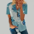 thumbnail image 1 of Hauts d'Été Grande Taille pour Femmes Mode Décontractée Confortable Col en V Zip Imprimé Manches Courtes Blouse T-Shirt Col en V Femmes en Solde, 1 of 5