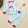 thumbnail image 2 of Kogui Christmas Pajamas Baby and Toddler Toddler Boys Girls Thermal Underwear Long Sleeve T-shirt Leggings 2Pcs Kids Winter Base Layer Set Size 18 24 Months (Light Blue,18-24 Months), 2 of 7