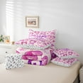 thumbnail image 5 of Homewish Dreamy Plum Gamepad Bedding Comforter Set 7pcs for Boys, Game Console Lover Queen Bedding Sets, Cartoon Stars Love Heart Reversible Queen Sheet Sets, Breathable Home Decor, 5 of 7