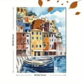 thumbnail image 3 of Colorful Italian Coastal Town Watercolor Painting/Canvas Print Suitable for Living Room Bedroom Kitchen Office and Dining Room Decoration., 3 of 8