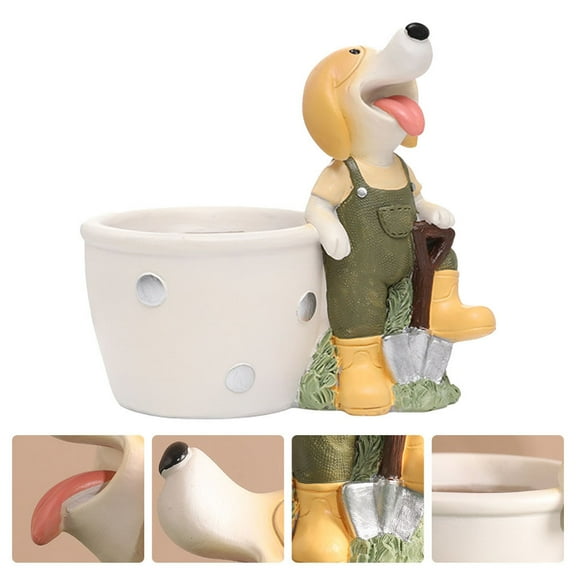 Milisten 1Pc Resin Flower Pot for Decorative Planting and Home Decoration 4.7x4.5in