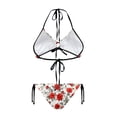 thumbnail image 2 of Chririnla Watercolor Red Rose Halter Neck Bikini Set - Sexy Two Piece Triangle Swimsuit with Tie Sides for Beach Vacation & Pool Parties, 2 of 9
