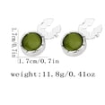 thumbnail image 2 of Gemelos de ónix verde bañados en plata para hombre, 2 of 2