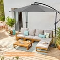thumbnail image 6 of 10' Outdoor Patio Umbrella with LED Lights, Duty Metal with High-quality Polyester, 8 Ribs Strusture, for Outdoor Table, Yard, Coffee Shop, Restaurant, Gray, 6 of 8