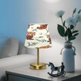 thumbnail image 6 of Modern Minimalist Cone Desk Lamp Antique Bronze Base & Linen Shade Bedside Table Lamp for Bedroom Living Room, Office, Dorm Red Panda Pattern Medium, 6 of 7