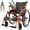 Orange, variant on VOCIC Lightweight Folding Portable Self-Propelled Wheelchair with Flip-Back Arm, Double-Brake, 23.6-inch Rear Wheels, Orange