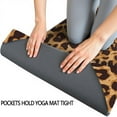 thumbnail image 3 of Brown and Black Leopard Print Hot Yoga Mat Towel Non Slip for Hot Yoga - Quick-Drying Yoga Mat Cover with 4 Corner Pockets with Travel Bag - Hot Yoga Towel Non Slip 70"x26", 3 of 6