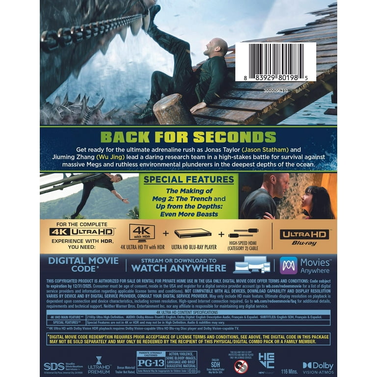 The Meg 2: The Trench - 4K Ultra HD + Digital Copy, Action