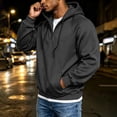 thumbnail image 5 of Eygvbb Men's Quarter Zip Hoodie Long Sleeve Pullover Sweatshirt With Zipper Pockets Drawstring Hood Loose Fit Versatile Trendy Casual Top, 5 of 7