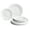 Plain White, variant on " OCCASIONS " 50 Plates Pack (25 Guests)-Vintage Wedding Party Disposable Plastic Plate Set -25 x 10.25'' Dinner + 25 x 7.5'' Salad/dessert plates (Blossom Ivory & Gold)