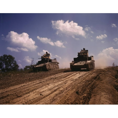 M3 Stuart Light Tank - LAMINATED POSTER M3 Stuart light tanks at Fort Knox, Kentucky. Poster Print 24 x 36