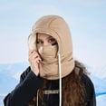 thumbnail image 2 of QIUOMBBP Windproof Trapper Hat for Women Ear Flap Hunting Hats with Face Mask Outdoor Skiing Snow Caps, Khaki, 2 of 4