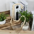 thumbnail image 6 of Yirtree Rustic Wooden Bead Garland with Linen Rope Tassels, 57 Inch Natural Decor, 6 of 8