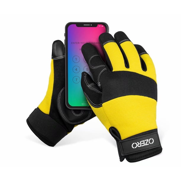 Guantes de jardín Guantes deportivos para montar Guantes para exteriores Guantes para pantallas táctiles GUANTES DE TRABAJO Guantes antideslizantes, negro m
