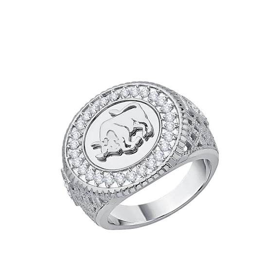 Diamond Bull Signet Ring in 14K Gold (5/8 cttw) (I-Color, SI3-I1 Clarity)