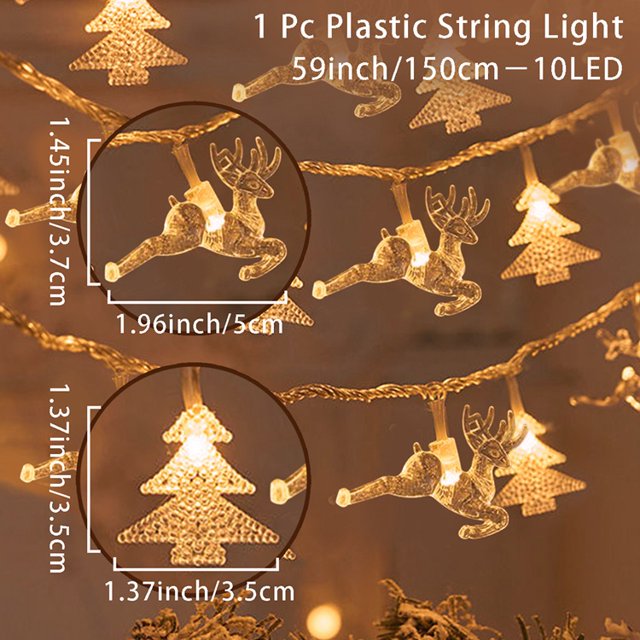Árbol de Navidad copo de nieve LED cadena de luces Banner decoración navideña 2023 para el hogar Navidad decoración de árbol de Navidad colgante de luz de hadas