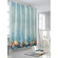thumbnail image 3 of Fsddascl Coastal Starfish Shower Curtain Set - 36" x 78" Washable Bathtub Curtain with 12 Hooks, Retro Blue Ocean Shell Watercolor Waterproof Fabric Stall Shower Curtains for Bathroom/Bathtub Décor, 3 of 6