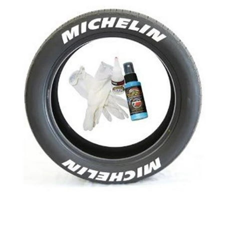 Tire Sticker 9766020678 1.25 in. White Michelin Tire Stickers, Set of