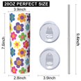 thumbnail image 3 of Pioneer Flower Floral Print Pattern 20oz Skinny Tumbler with Straw & Lid, Double Wall Vacuum Insulated Cup, Leak-Proof, Cup Holder Friendly, Hot 6H Cold 12H, 3 of 6