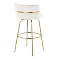 thumbnail image 4 of Cinch 30" Glam/Art Deco Fixed-Height Barstool with Swivel in Gold Metal and Cream Velvet with Round Footrest by LumiSource - Set of 2, 4 of 4