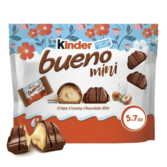 Kinder Bueno Mini Crispy Wafer Bites with Creamy Nut Filling in Milk Chocolate, Easter Edition, Perfect for Easter Treats and Celebrations, 5.7 oz