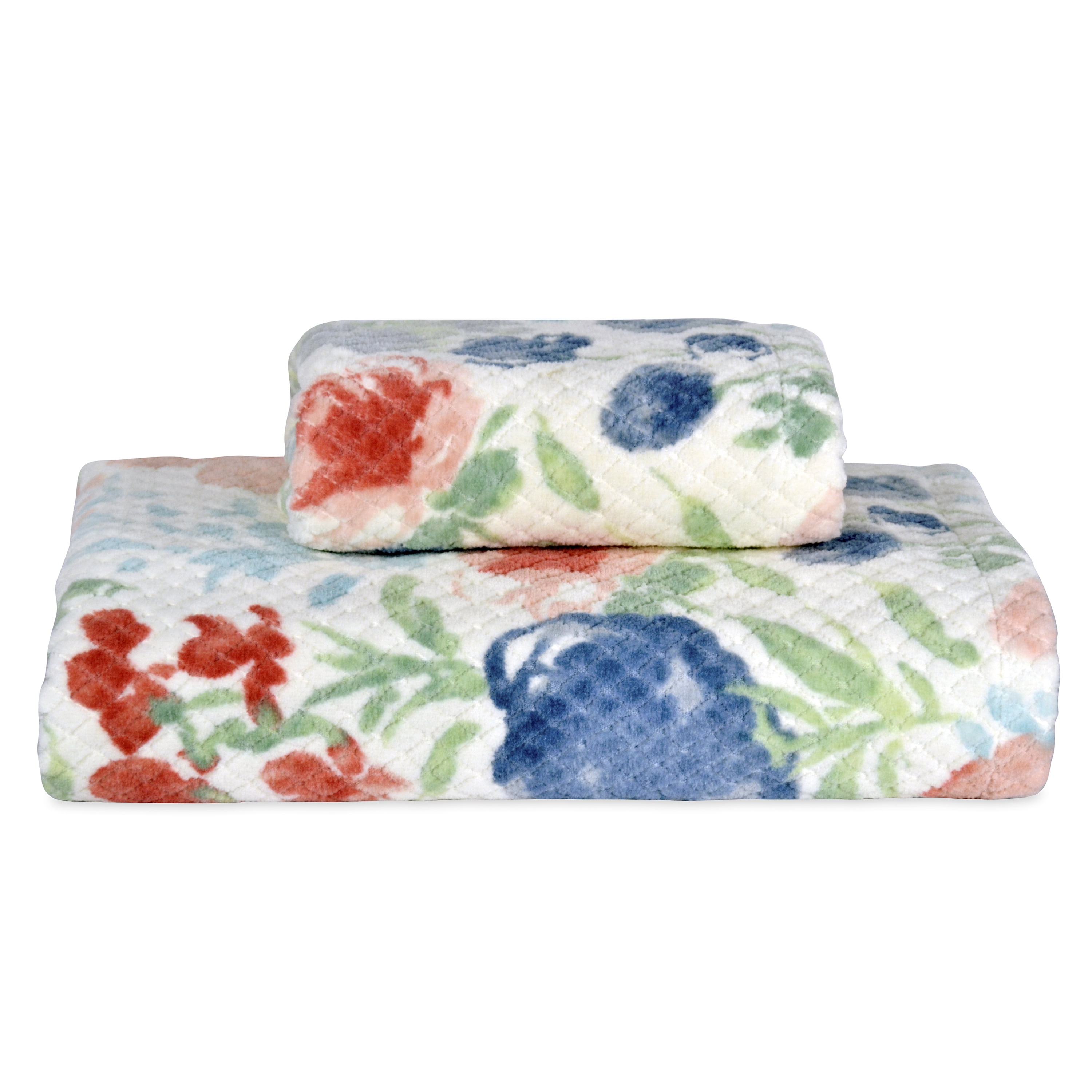 Better Homes & Gardens Tranquil Floral Bath Towel, Cotton Velour, 1
